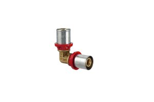 RACCORDO A PRESSARE CURVO DOPPIO 16x2