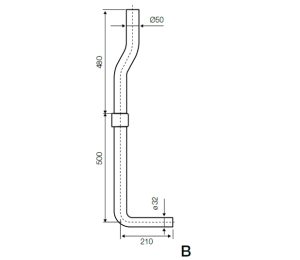 TUBO RISCIACQUO SAGOMATO 1mt. D.50