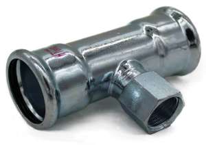 HT ACCIAIO GALVANIZZATO A PRESSARE FIG.11 TEE C/DERIV. FF
